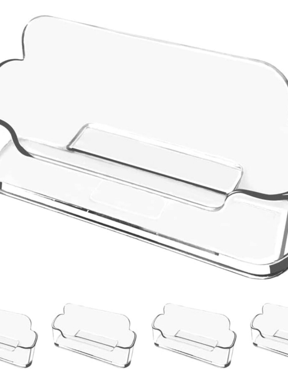 Business Card Holder for Desk - 4 Pack Acrylic Business Card Holder , Fits 30-50